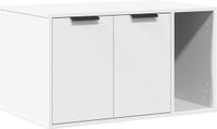 vidaXL Kattenbakkast - 80x50x45 cm - bewerkt hout - wit