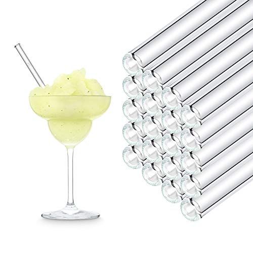 HÅLM Halm Herbruikbare glazen rietjes, 50 stuks, recht 15 cm, voor gastronomie, restaurant, bar, café, hotel, vaatwasmachinebestendig, glazen rietjes voor lange dranken, smoothies