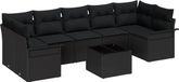 vidaXL Banc de jardin noir poly rotin