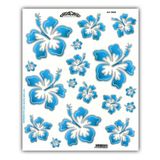 Hawaiian Flowers Blue M Sticker Set