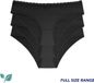 Dorina 3-pack dames onderbroeken katoen - Basic Naomi slips - Zwart - XXL