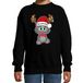Bellatio Decorations Kersttrui/sweater voor jongens/meisjes - Merry Christmas - zwart - Kerst poesje 98/104