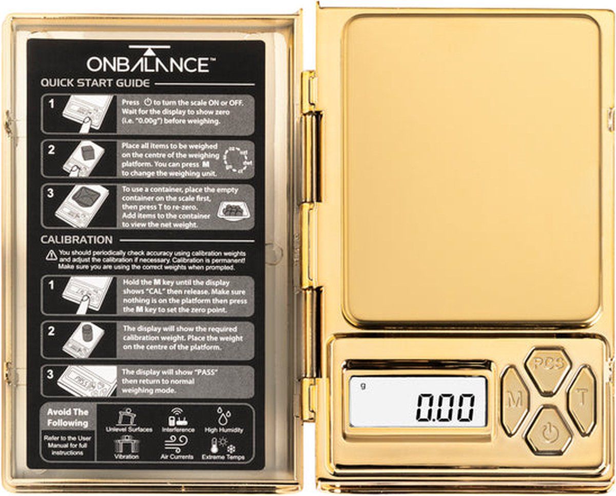 ON BALANCE GO-SHINE Precisie Weegschaal (100grx0.01) - Goud