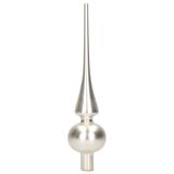 Decoris Kerst piek - zilver - 26 cm - glas - mat