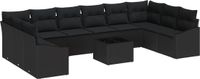 vidaXL Banc de jardin noir poly rotin