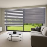 Storesdeco Duo Rolgordijn Zilver 160x180 cm