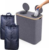 Relaxdays Statiegeld prullenbak - 2 zakken - 140L - grijs