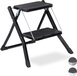 Relaxdays Opstapje 2 treden - inklapbaar - anti-slip - ijzer - 50x50 cm - zwart