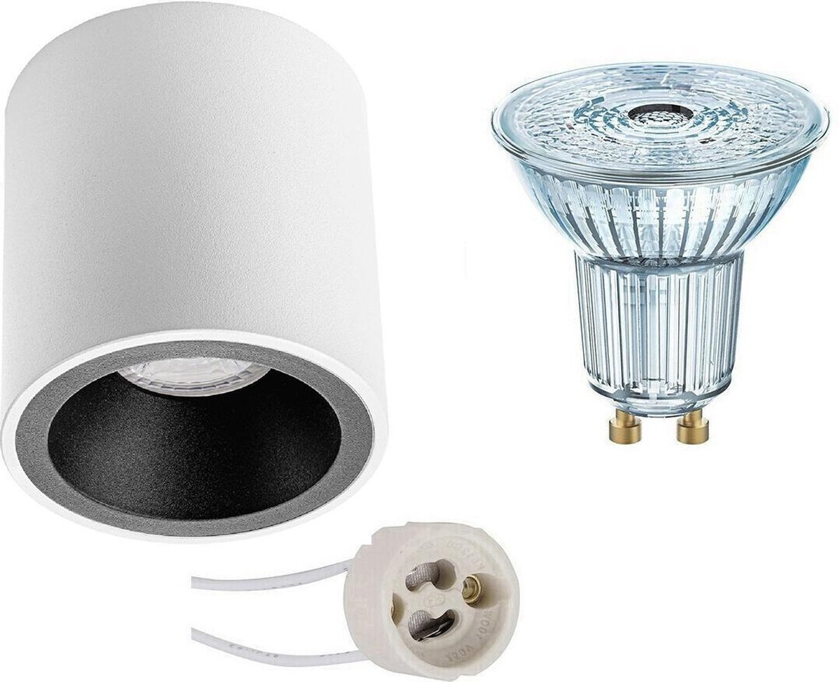 Osram - Opbouwspot Set - Parathom PAR16 940 36D - Proma Cliron Pro - GU10 Fitting - Dimbaar - Opbouw Rond - Mat Wit/Zwart - 5.5W - Natuurlijk Wit 4000K - Verdiept - Ø90mm