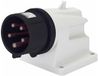 Gewiss PRISE MURALE 90° - IP44 - 3P+A 16A 480-500V 50/60HZ - NOIR - 7H - BORNES À VIS, GW60410