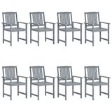 VidaXL Tuinstoelen 8 stuks Massief Acaciahout Grijs
