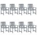 VidaXL Tuinstoelen 8 stuks Massief Acaciahout Grijs