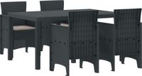 vidaXL Tuinset, 5-delig, antraciet, polyrotan