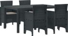 vidaXL Tuinset, 5-delig, antraciet, polyrotan