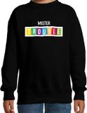 Bellatio Decorations Shoppartners Bv Mister trouble fun tekst sweater zwart kids 122/128