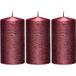 Rode 3x Rode cilinderkaarsen/stompkaarsen 7 x 13 cm 25 branduren - Geurloze kaarsen rood - Woondecoraties