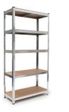 Merkloos Relaxdays Stellingkast - 875 kg - 180x90x40 cm - Verzinkt Staal - Modulair - Werktafel - Zilver