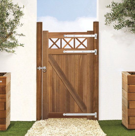 Intergard Tuinpoort Tuindeur Trellis Bangkirai Hardhout 100x180cm