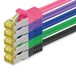 1aTTack.de Cat.7 netwerkkabel 0,5 m 5 kleuren 5 stuks Cat7 Ethernetkabel Netwerk LAN-kabel Onbewerkte kabel 10 Gb/s SFTP PIMF LSZH Set Patchkabel met RJ45-connector Cat.6a