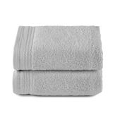 RIZO Top Towel 2 handdoeken, badhanddoeken, 100% gekamd katoen, 600 g/m², 100 x 50 cm, zilvergrijs