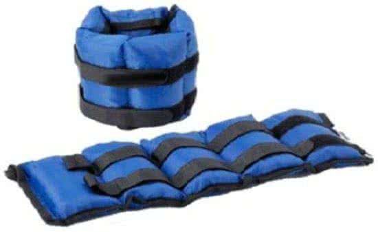 RS Sports verstelbare Enkelgewichten – Gewichtsmanchetten 2 x 2250 gr – nylon - zwart / blauw