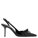 Mango Zwarte Imitatieleren Slingback Pumps met Naaldhak