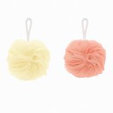 Set van 2 peeling-sponzen voor de douche, sponzen van zacht net voor een perfecte reiniging in verschillende kleuren