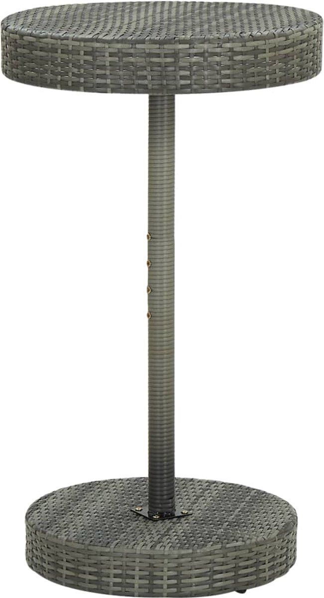 vidaXL 3-delige Tuinbarset poly rattan en massief acaciahout grijs