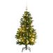 vidaXL Kunstkerstboom met scharnieren 150 LED's en kerstballen 150 cm