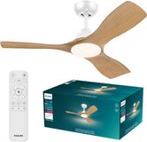 Philips LED Philips Olas Ventilator met LED lamp - Diameter: 106cm - Wit/Hout