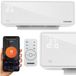 Kaminer Witte elektrische wandverwarming met LED-display, afstandsbediening en app – compacte energiezuinige muurverwarming