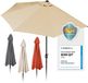 EASYmaxx Halfronde Parasol | 270 x 140 cm | Beige | Rechthoekig | Muurparasol