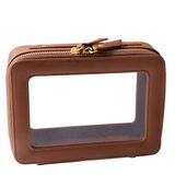 SANHECUN Toilettas waterdichte cosmetische organizer met opknoping haak voor reizen, Bruin, Carry on 8 inch, Waszak