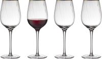 Lyngby Glas Palermo Gold wijnglazen rode wijn - 400 ml - set van 4