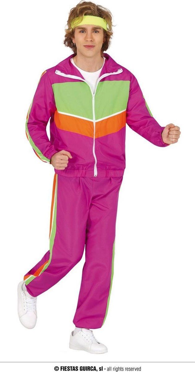 Fiestas Guirca Verkleedpak Gymnast Heren Roze/groen Maat 52-54