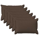 vidaXL - Kussensloop - 6 stuks - HOUTEN - Taupe - 50 x 75 cm - Faux Linnen