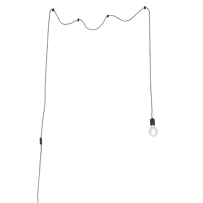 QAZQA cavalux - Hanglamp - 1 lichts - Ã˜ 5 cm - Zwart