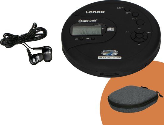 Lenco CD-300BK Discman - Draagbare Bluetooth CD-MP3 Speler - Zwart