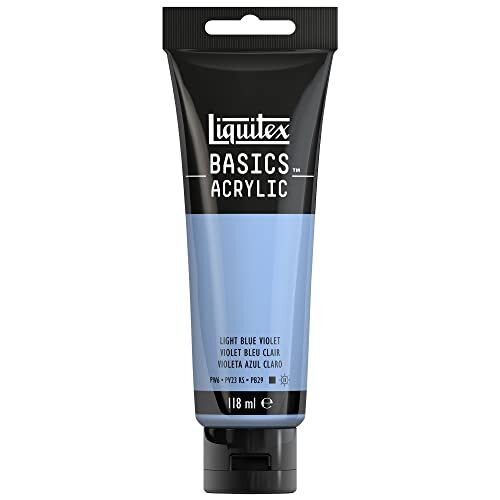 Liquitex 8870052 Basics enkelvoudig pigmenteerde acrylverf, kunstenaarspigmenten, lichtecht, medium viscositeit, goede kwaliteit, satijn finish - 118ml tube, Light Blue Violet