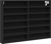 vidaXL Vitrinekast - 80x8,5x58 cm - Bewerkt Hout - Zwart