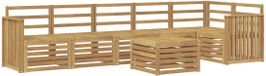 vidaXL - Buiten - bank - set - 7 - st - Wit - Massief - Acacia - Hout