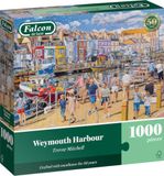 Falcon Weymouth Harbour, Prachtig Geïllustreerde Vintage Puzzel, 68 x 49 cm | FSC-gecertificeerde Materialen – Nostalgische 1000 Stukjes Legpuzzel voor Volwassenen – Cadeau voor Verjaardag & Kerst