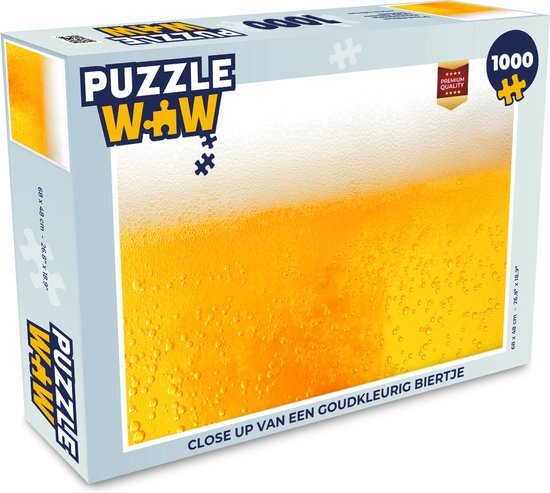 MuchoWow Puzzel Close up van een goudkleurig biertje - Legpuzzel - Puzzel 1000 stukjes volwassenen - Sinterklaas cadeautjes - Sinterklaas voor grote kinderen