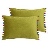 Paoletti Fiesta Twin Pack Polyester Gevulde Kussens, Bamboe/Multi, 35 x 50cm