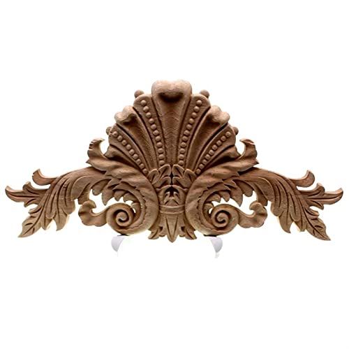 WTAXBH Decoratieve houten toepassingen meubels decor kast deur onregelmatige houten lijsten bloem snijwerk beeldje ambacht (kleur: B)