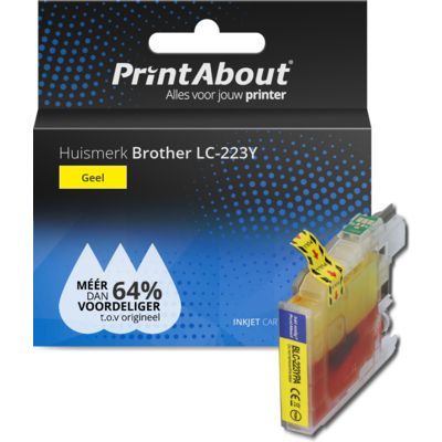 PrintAbout Huismerk LC-223Y | Gele inktcartridge voor Brother