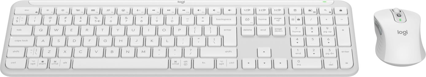 Logitech MK950 Signature Slim Combo - Draadloos Toetsenbord en Muis - US International - QWERTY - Wit