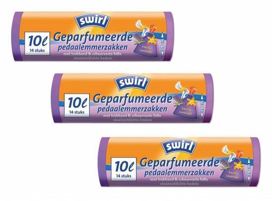 Swirl Geparfumeerde pedaalemmerzakken trekband 10ltr - Multipack 3 x 14 stuks