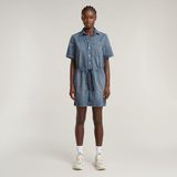 G-Star Easy Short Jumpsuit Wmn Dames Coton Faded Blue Mist