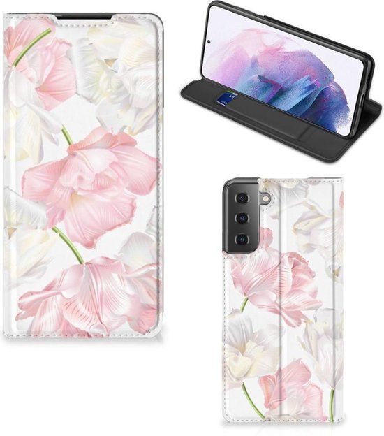 B2Ctelecom Stand Case Hoesje voor Samsung Galaxy S21 Plus - Bloemen - Book Case